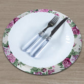 Detalhes do Jogo Americano Redondo 4 Peças Flor Marsala do Detalhe